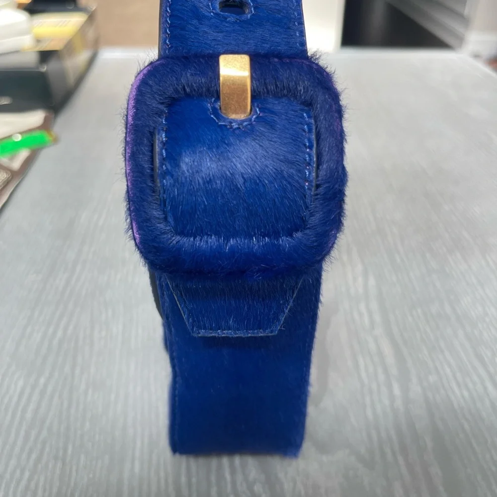 Tory Burch BLUE Mini Pony Hair Shoulder Bag